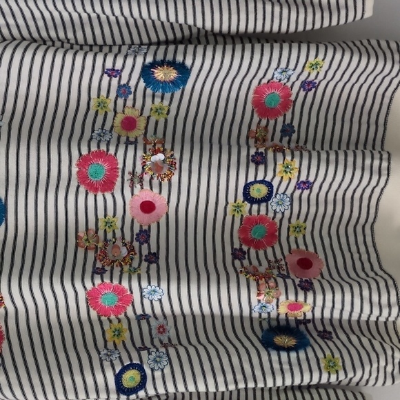 Talbots Petite Striped Embellished Lightweight Knit Boho Coastal Pullover Sz XLP - Picture 3 of 11